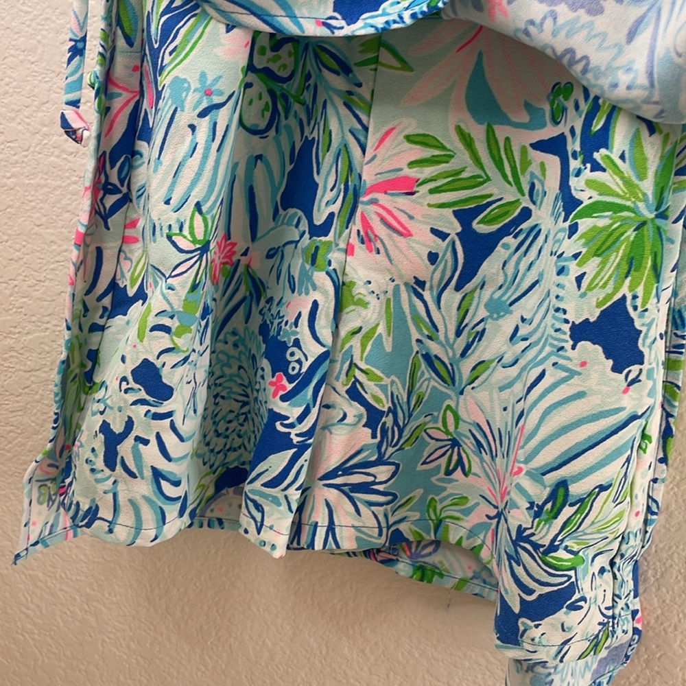 NWT Lilly Pulitzer Blue and Green Floral Romper size 00 - Picture 6 of 11